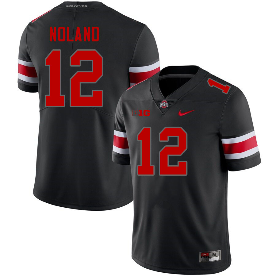 Ohio State Buckeyes Air Noland Men's's #12 Authentic Blackout College Football Jersey 2404UQSW2